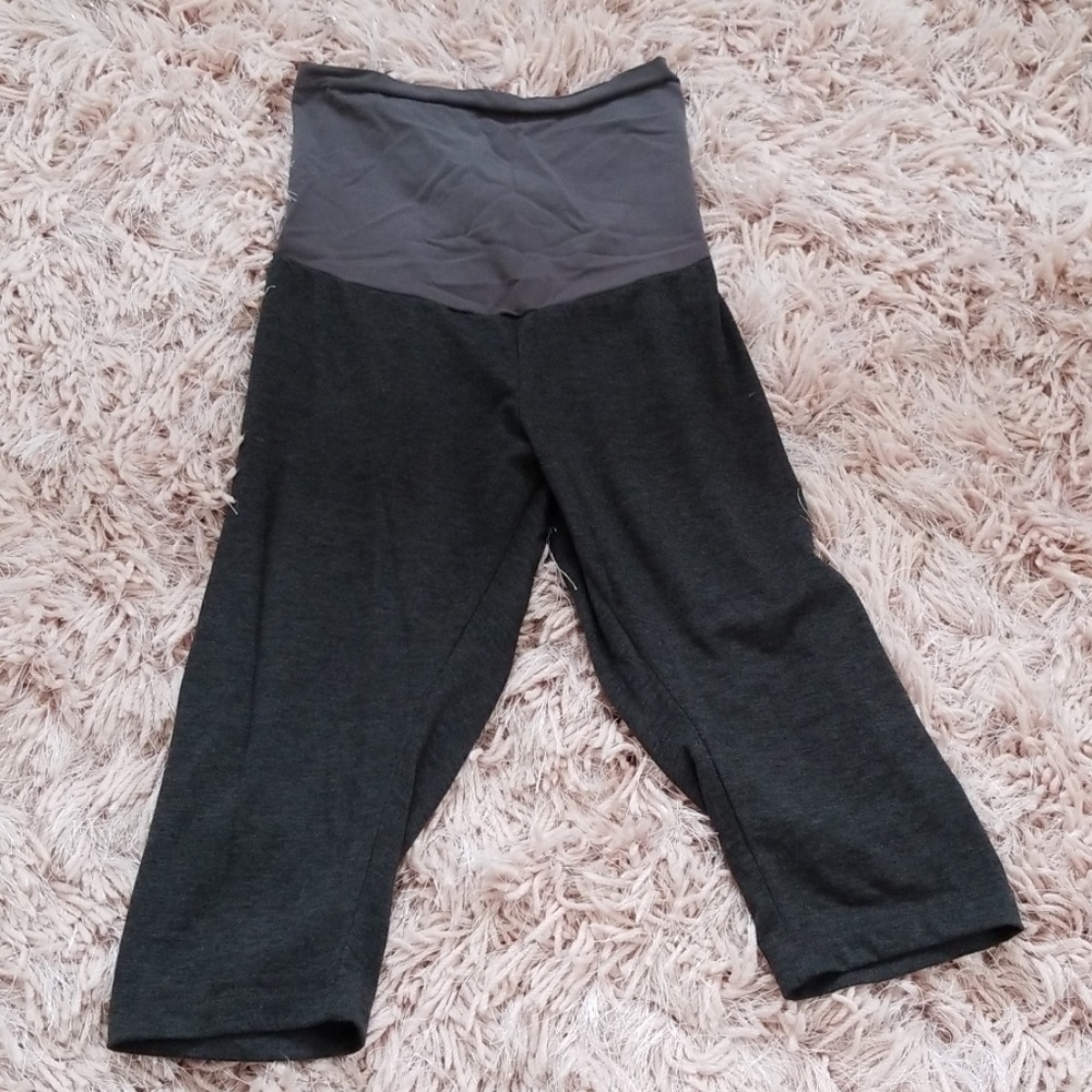 Maternity yoga capris grey motherhood maternity